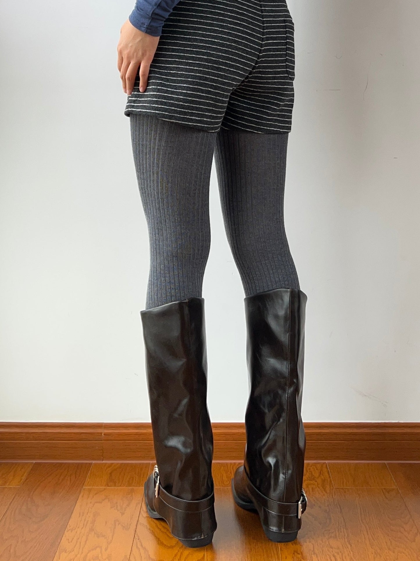 Smokey Gray Wool Blend Tights