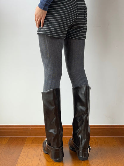 Smokey Gray Wool Blend Tights