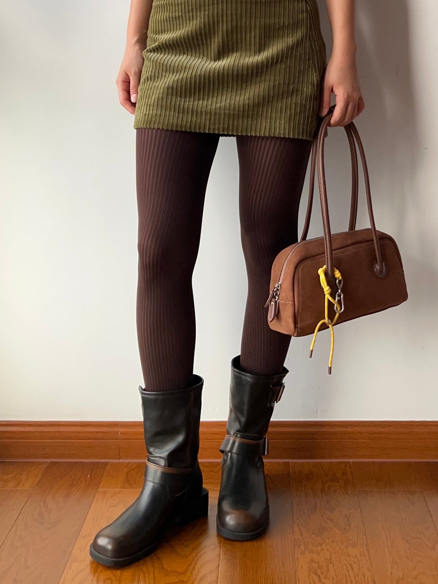 Coffee Ribbed Tights