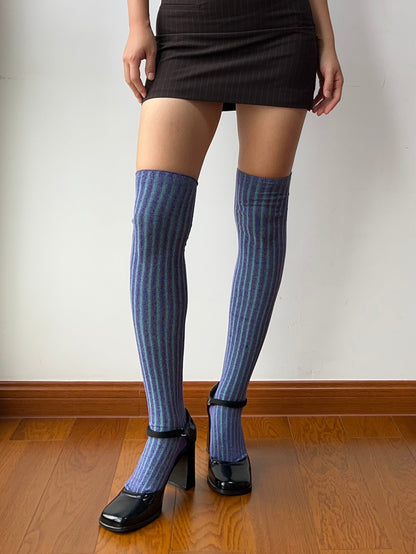 Purple Knitted Over the Knee Socks