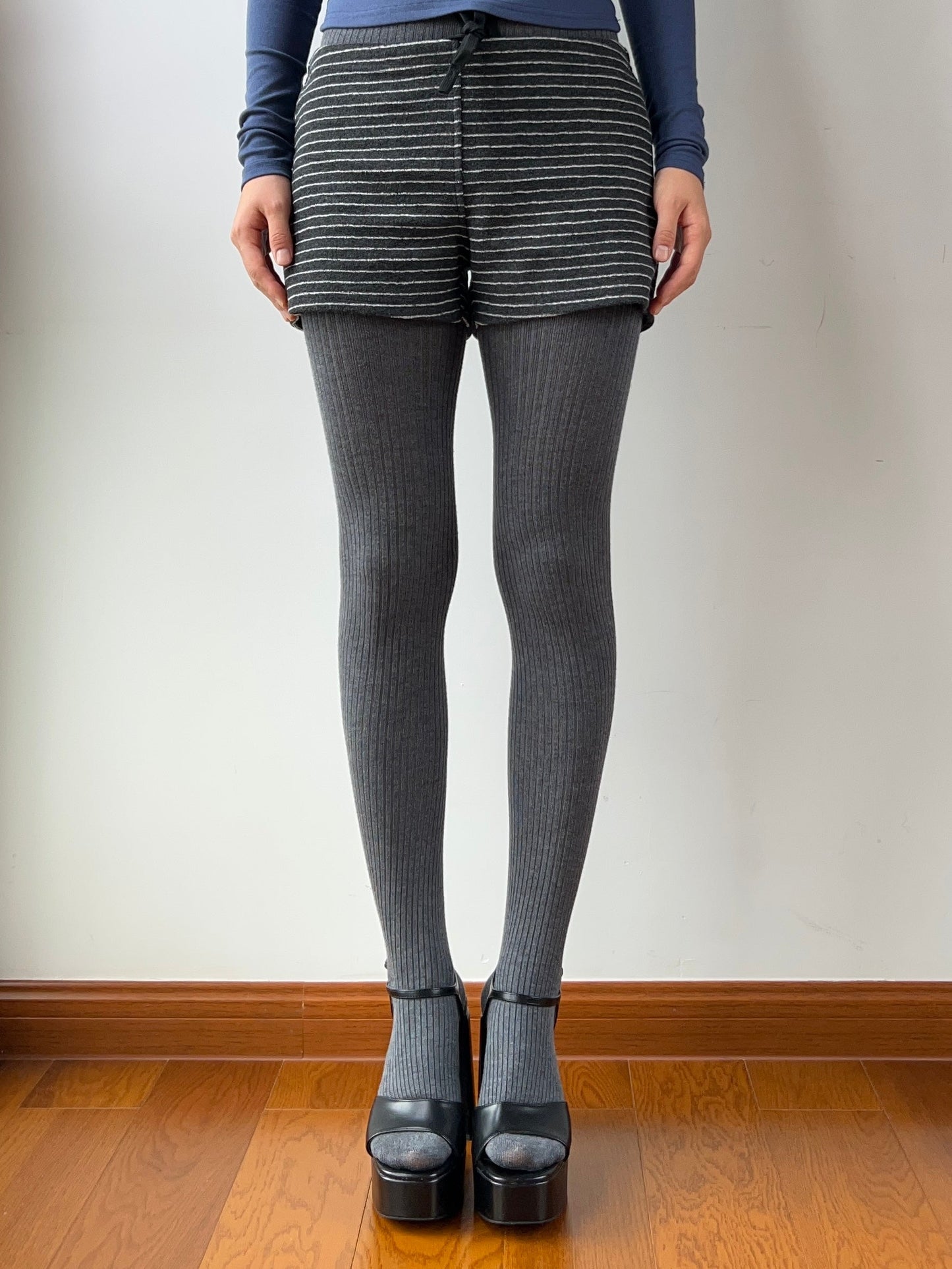 Smokey Gray Wool Blend Tights