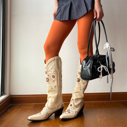 Orange Velvet Tights