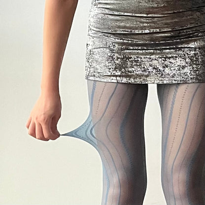 Blue Stripe Sheer Tights