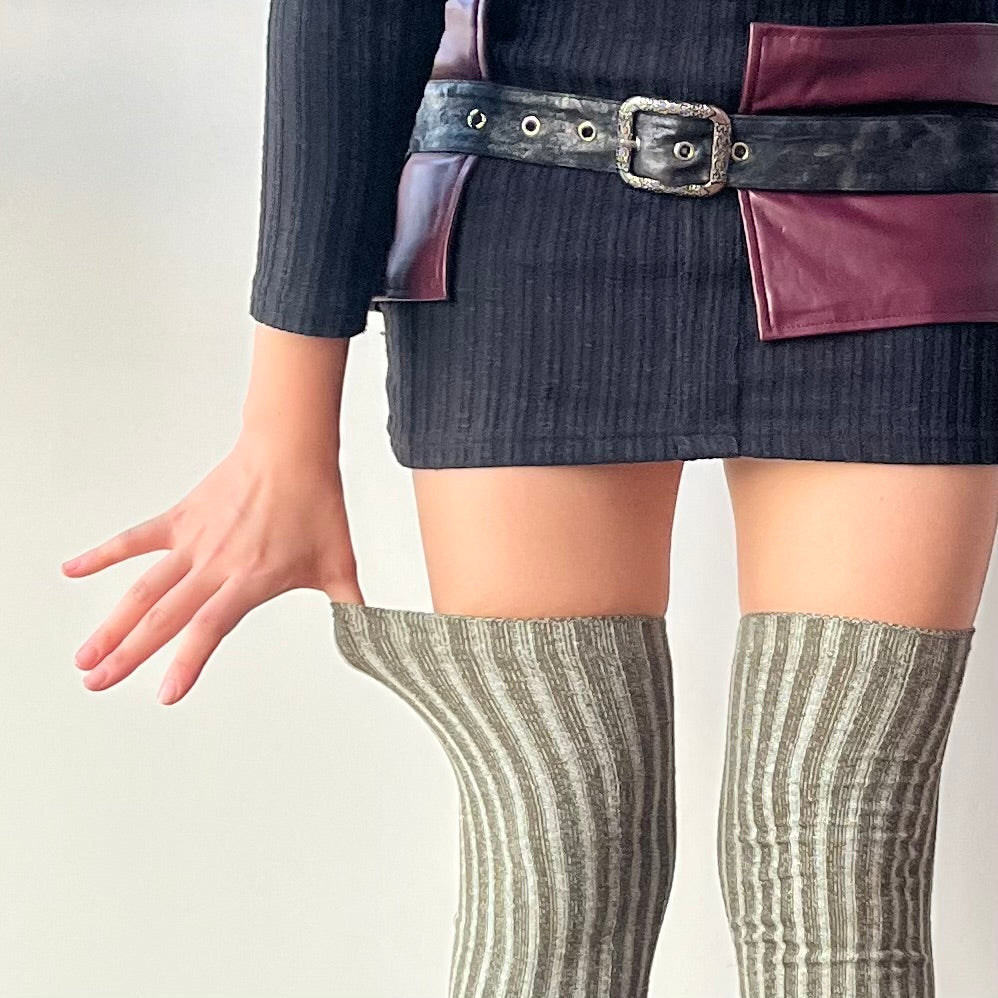 Green Knitted Over the Knee Socks