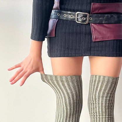 Green Knitted Over the Knee Socks