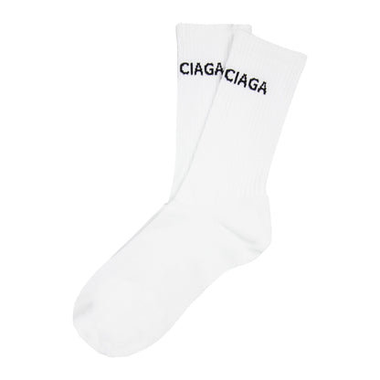 Balenciaga Logo Tennis Socks White