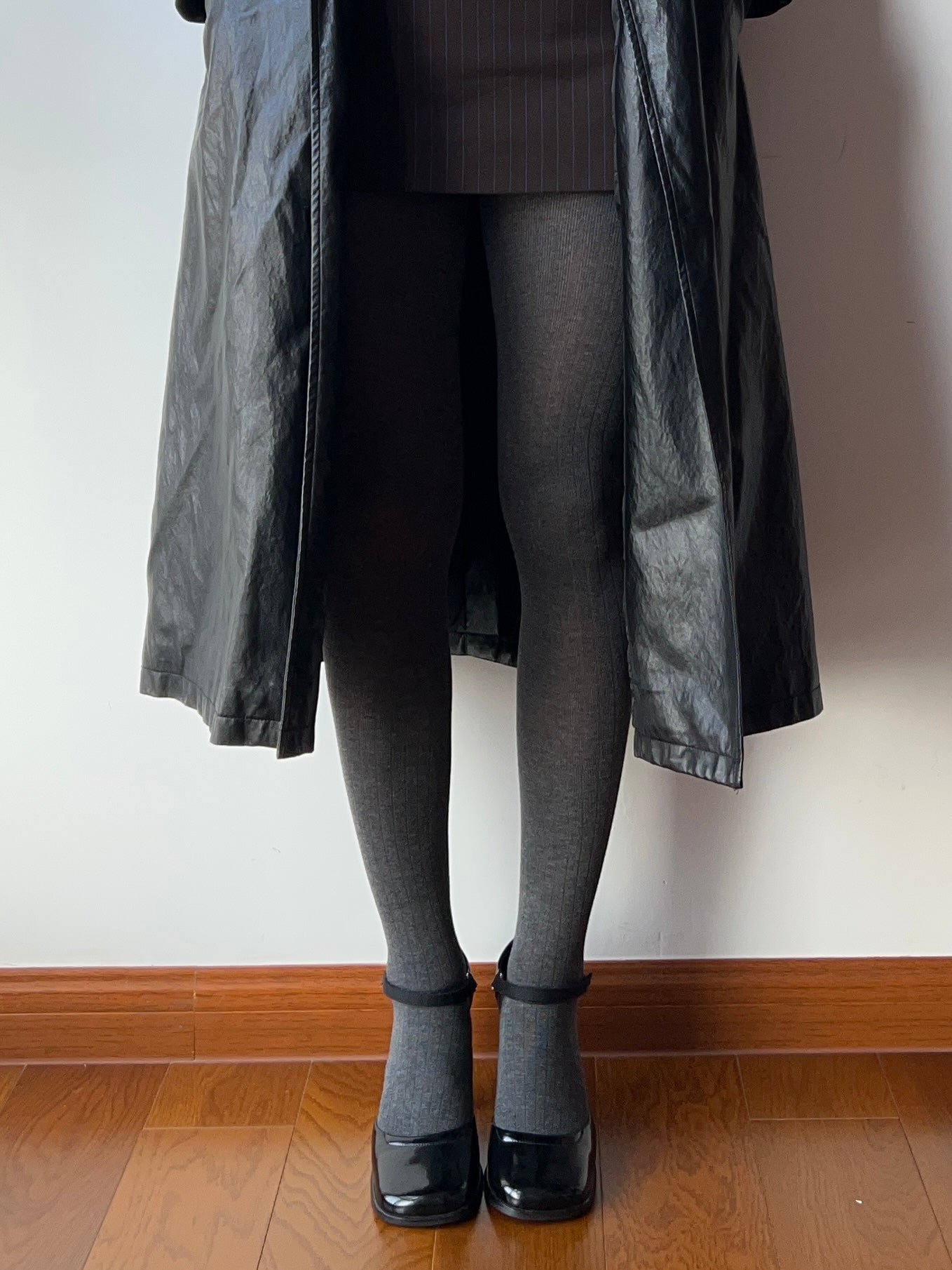 Smokey Gray Wool Blend Tights