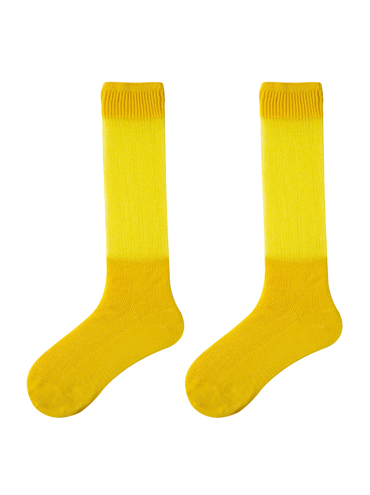 Yellow Shimmery Knee High Socks