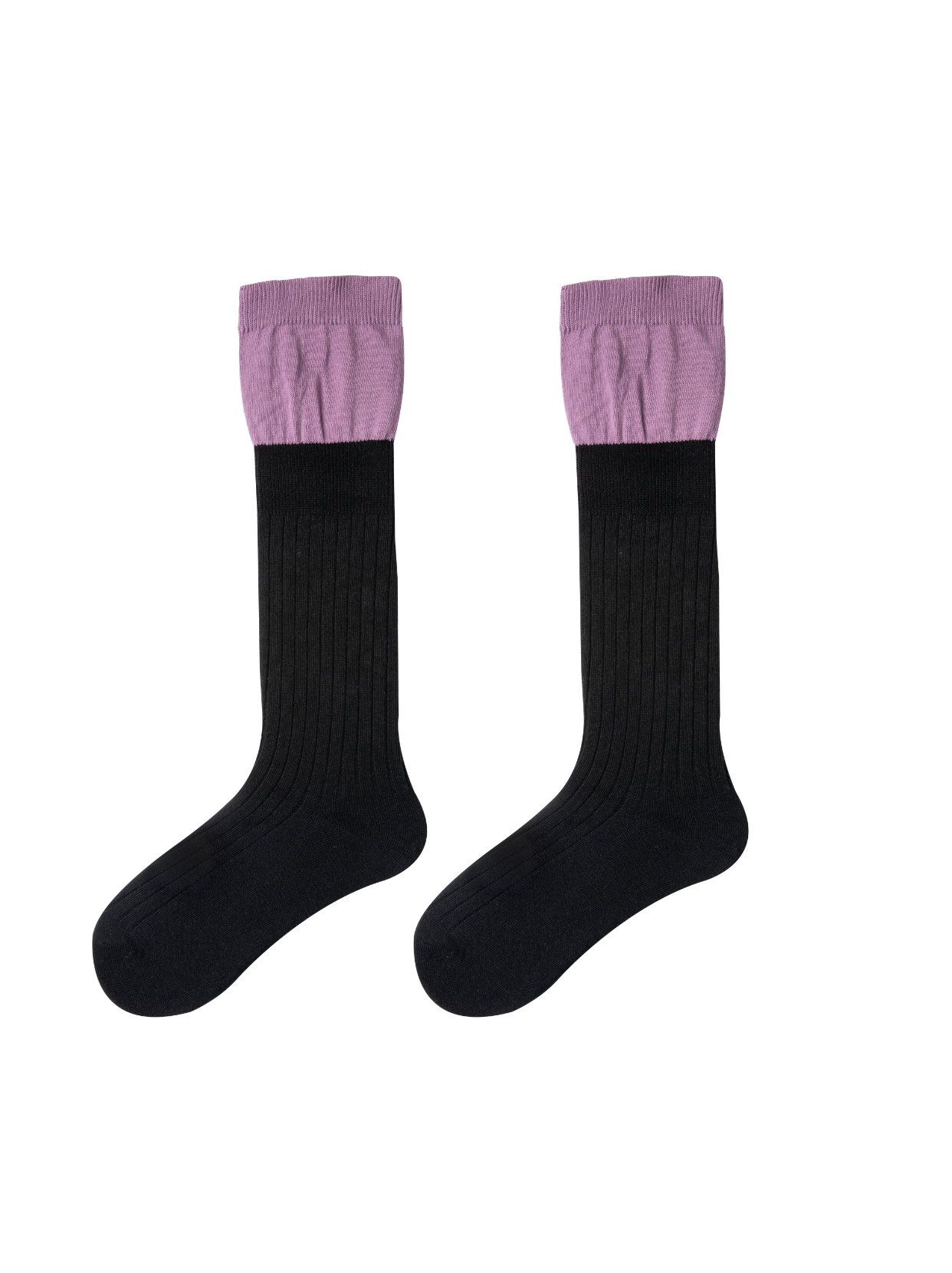 Purple + Black Cotton Knee High Socks