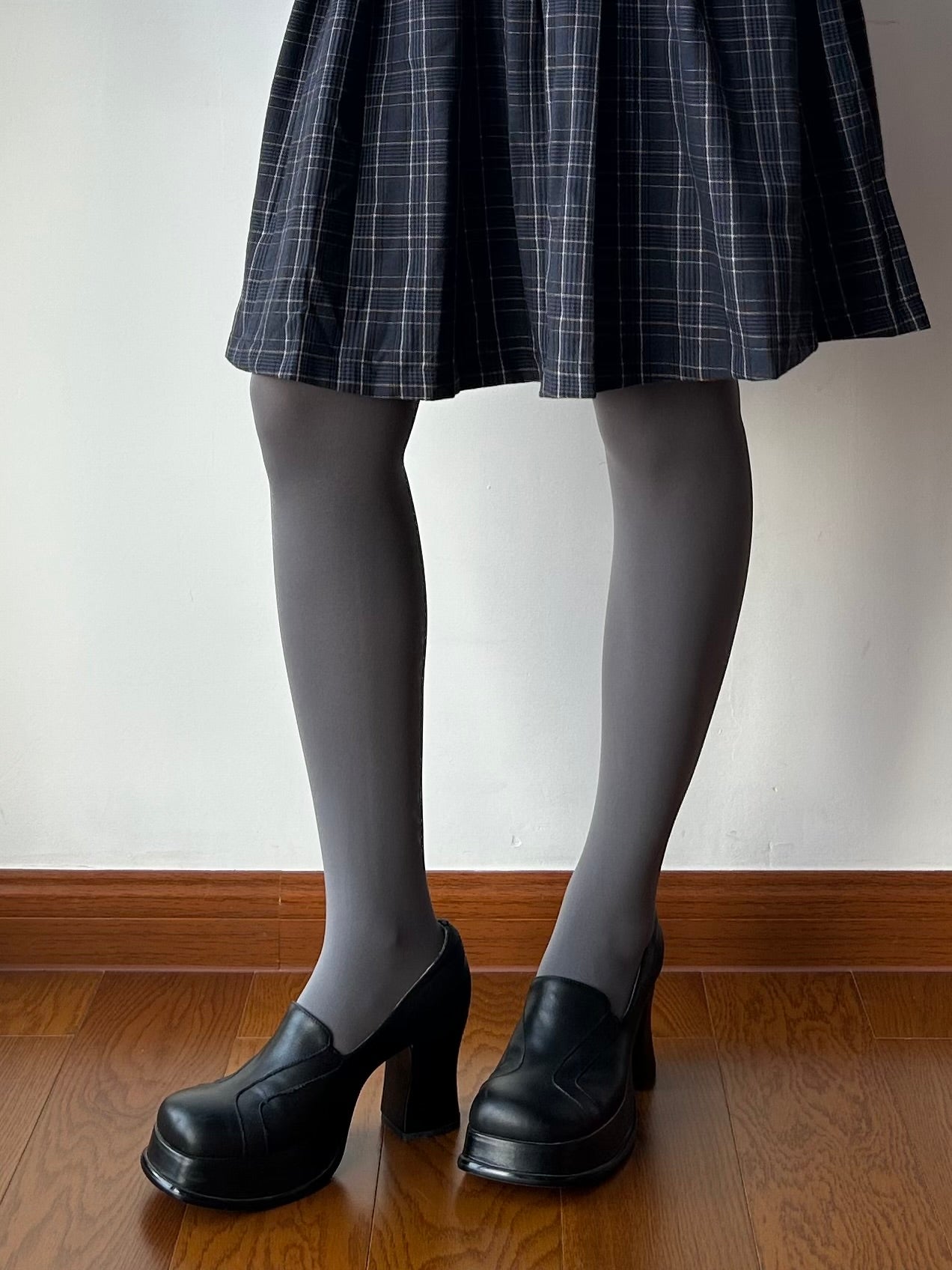 Smoky Grey Velvet Tights
