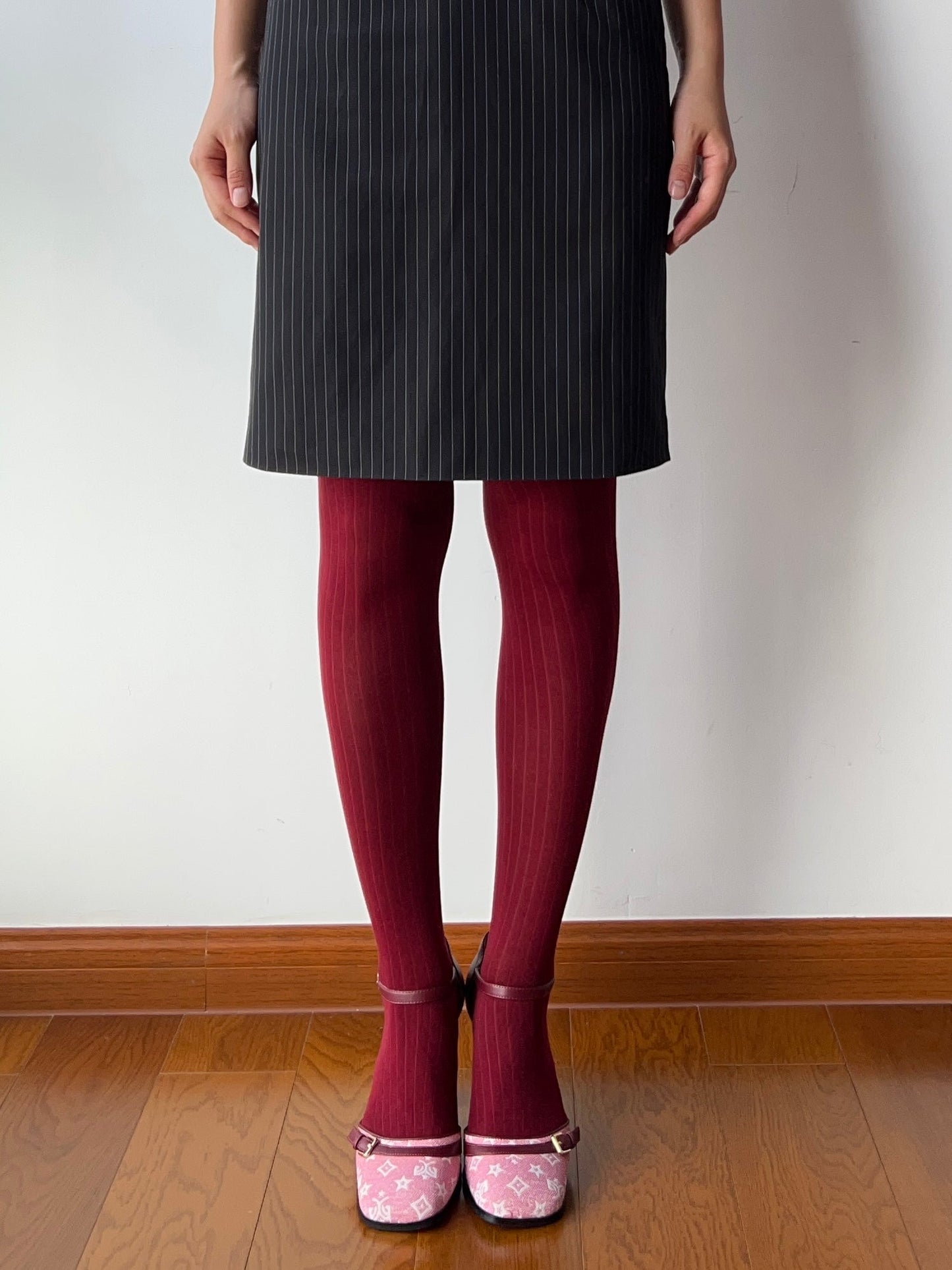 Fiery Red Cotton Tights