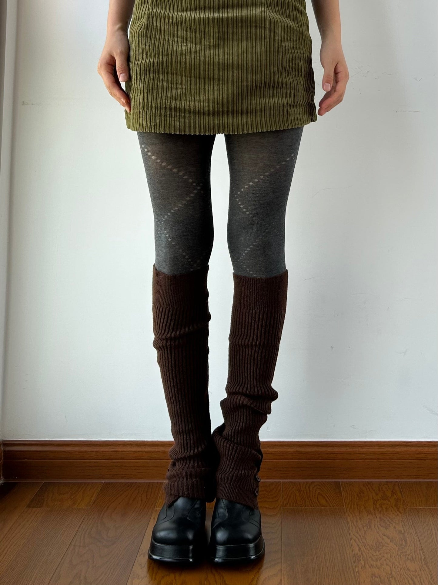 Smokey Grey Check Pattern cotton Tights