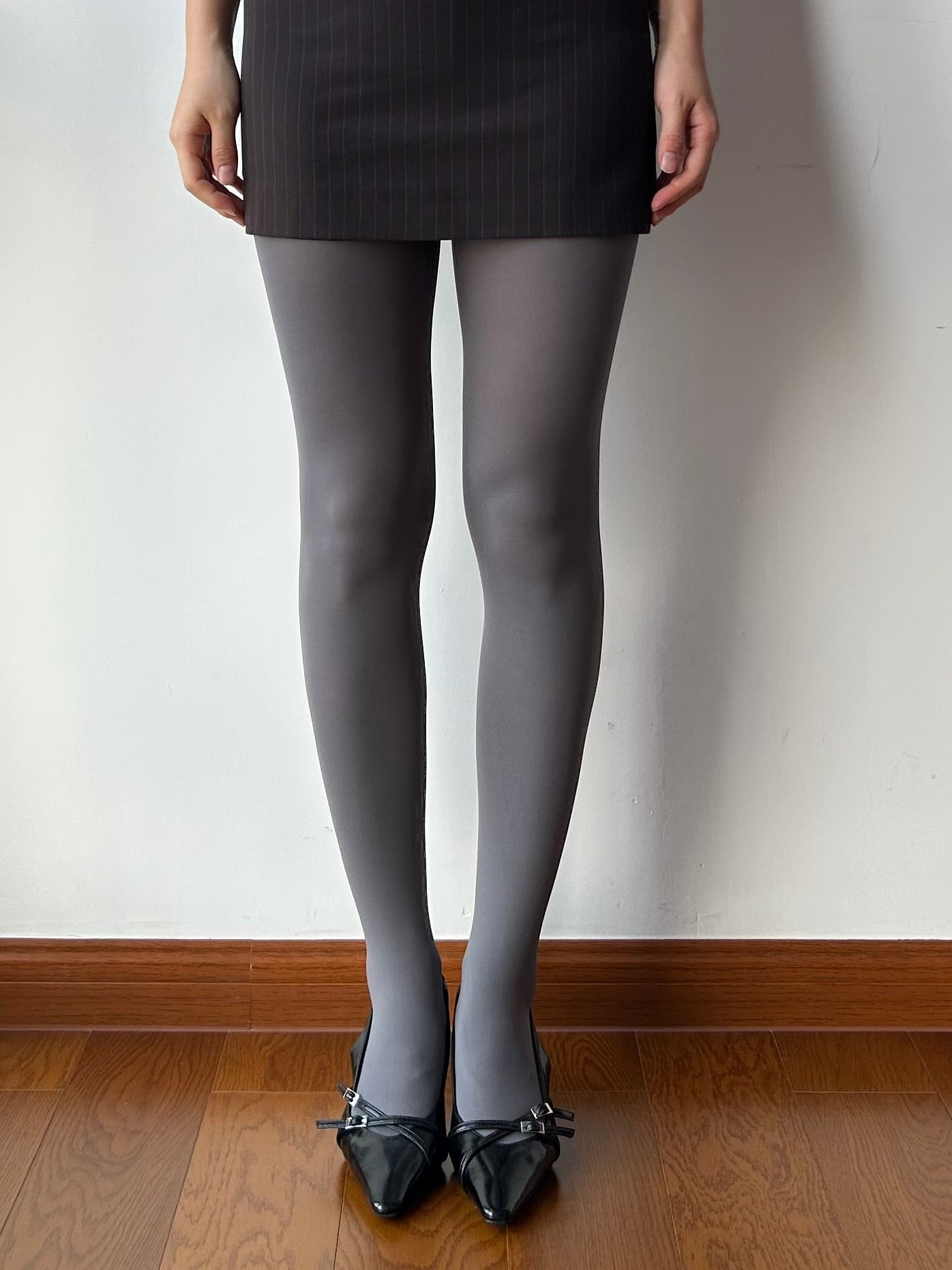 Smoky Grey Velvet Tights
