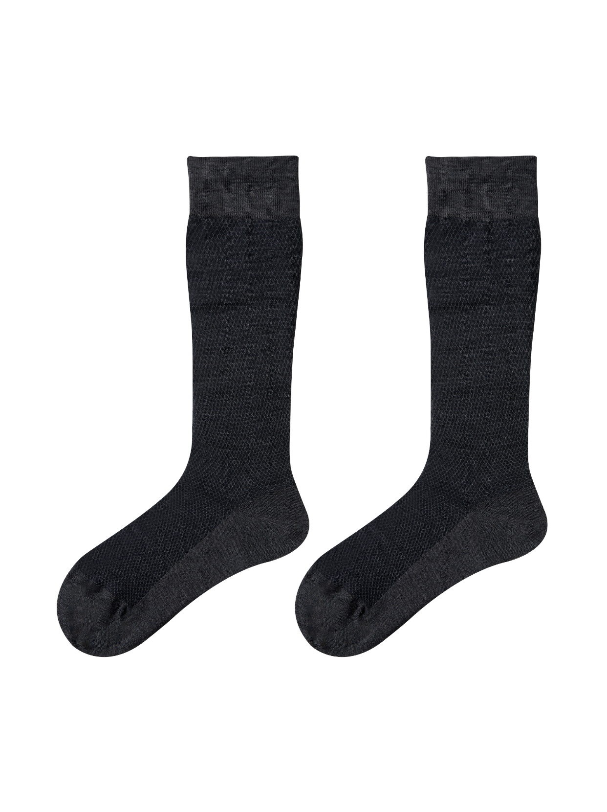 Smokey Gray 240N Wool Blend Knee High Socks