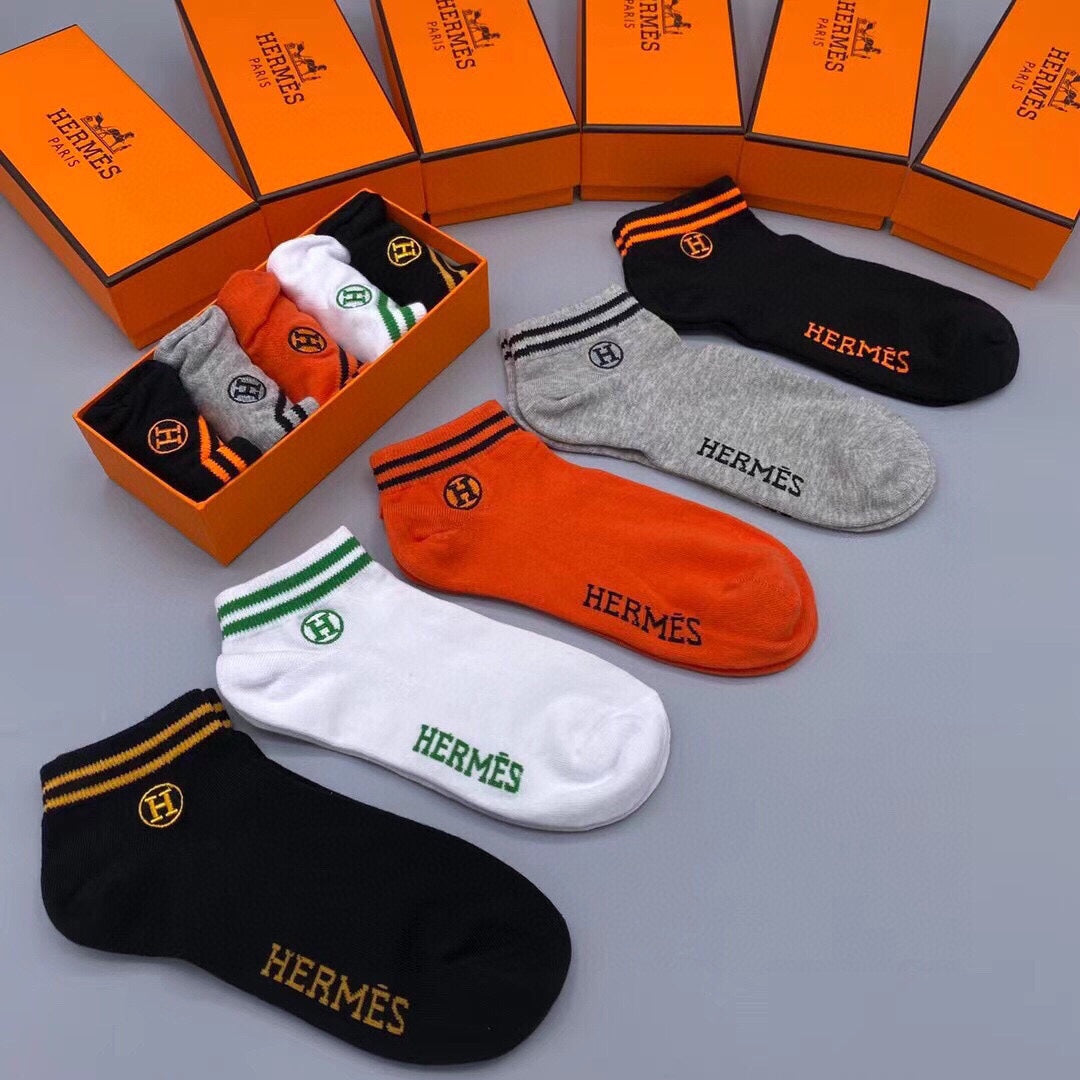 HERMES LOW-CUT SOCKS 128056 (1 BOX)