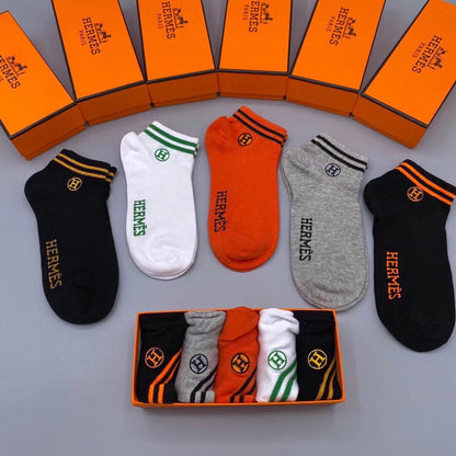 HERMES LOW-CUT SOCKS 128056 (1 BOX)
