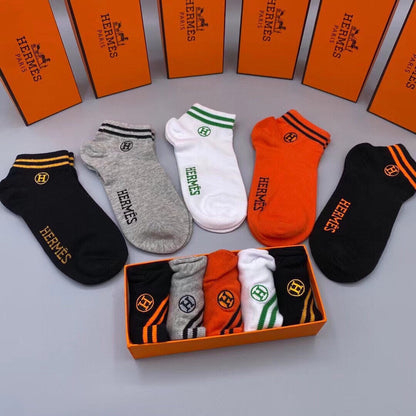 HERMES LOW-CUT SOCKS 128056 (1 BOX)