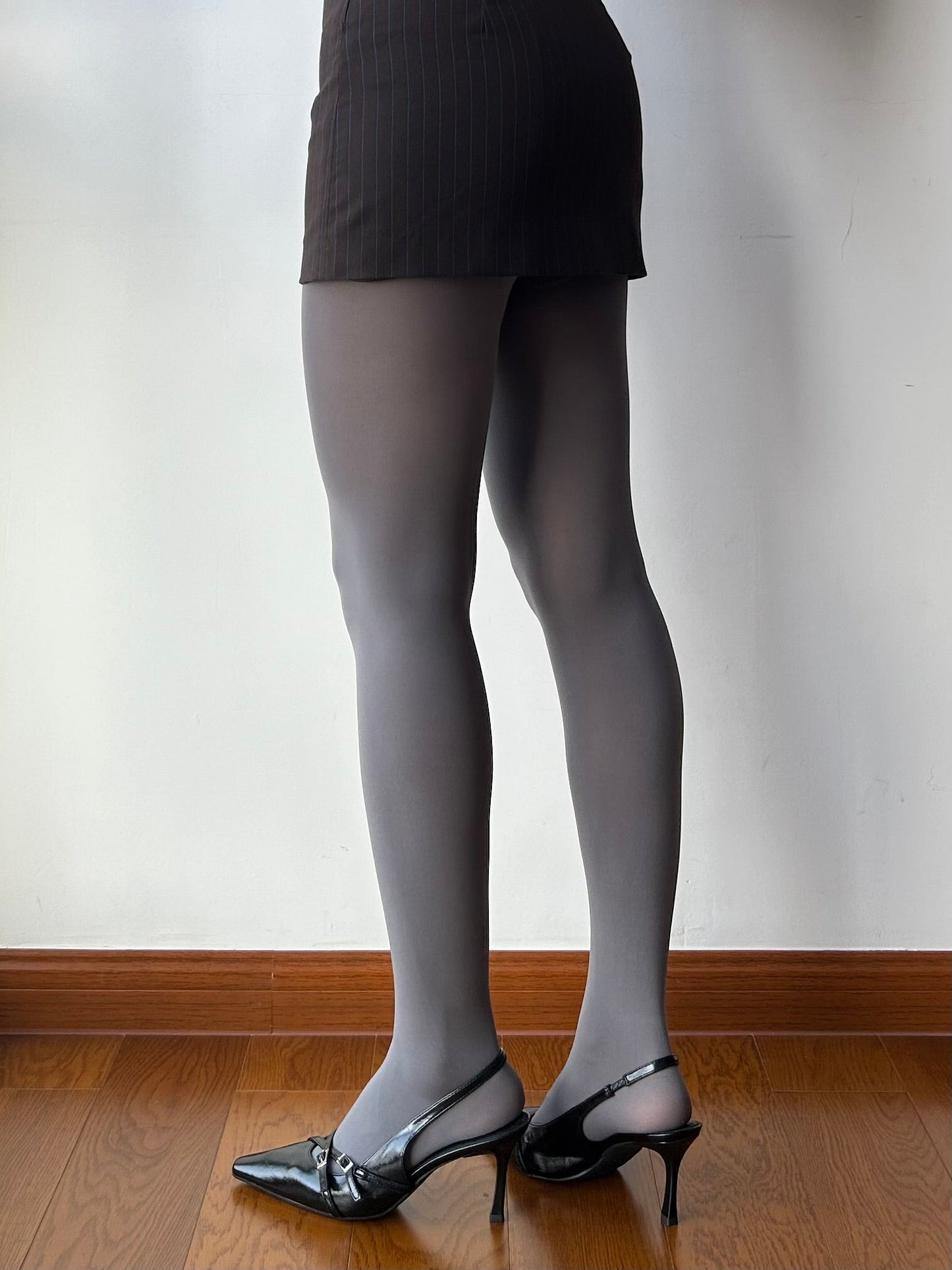 Smoky Grey Velvet Tights