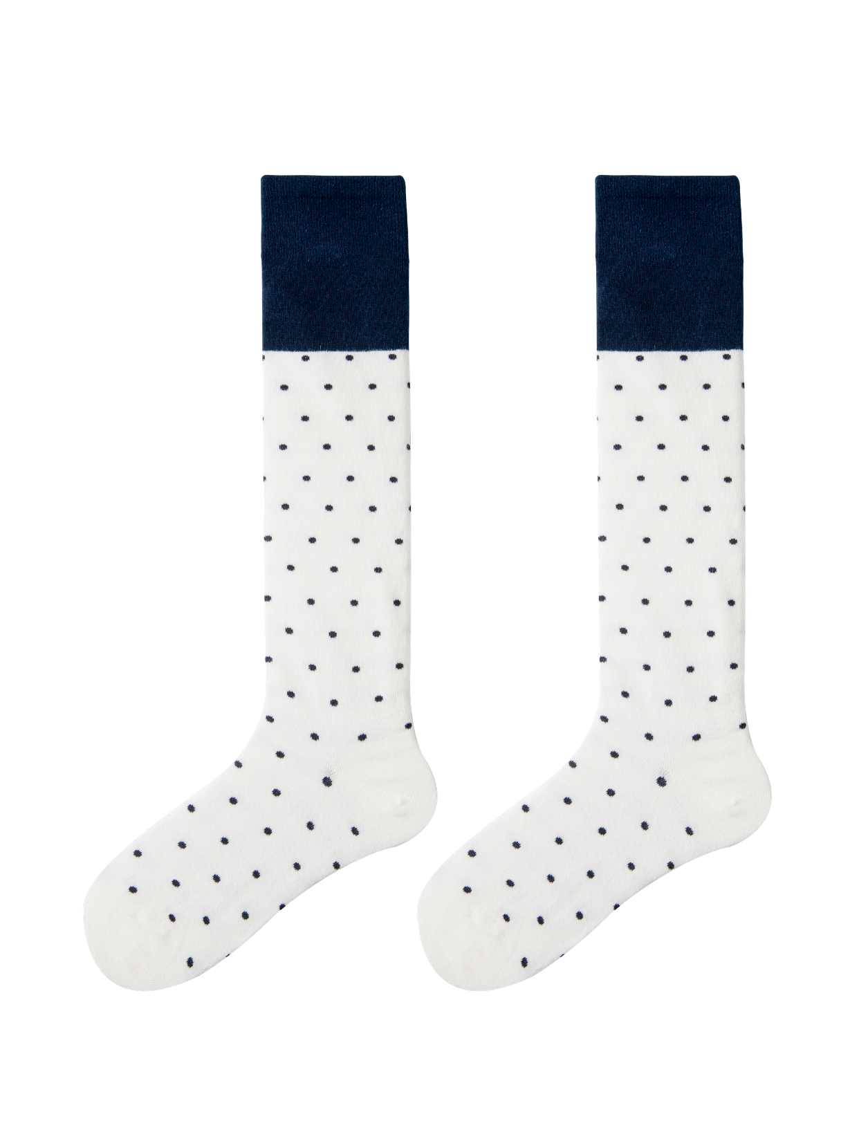 White Polka Dots Knee High Socks