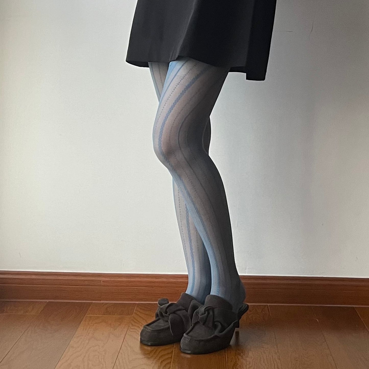 Blue Stripe Sheer Tights