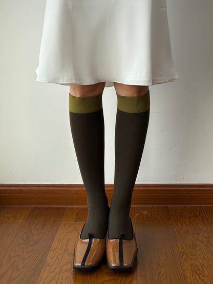 Brown Stripe Compression Knee High Socks