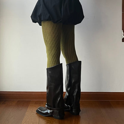 Yellow Green Thick Tights