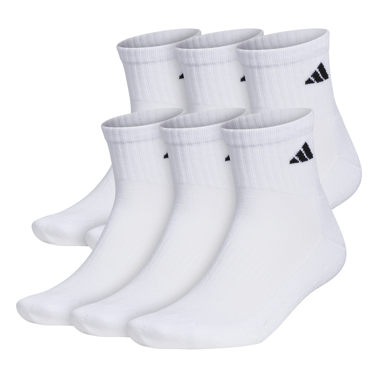 adidas Men's Athletic Cushioned 6-Pack Quarter Sock