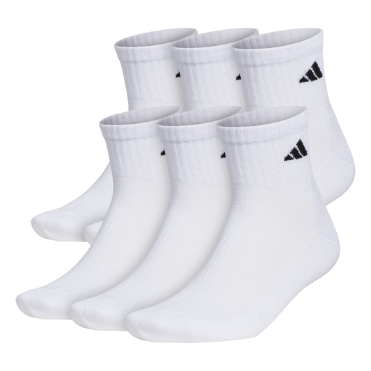 adidas Men's Athletic Cushioned 6-Pack Quarter Sock