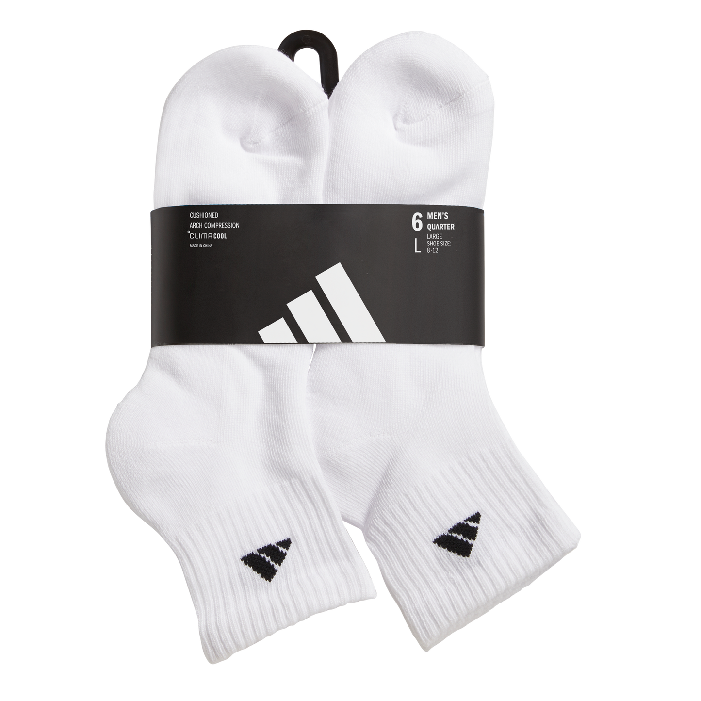 adidas Men's Athletic Cushioned 6-Pack Quarter Sock