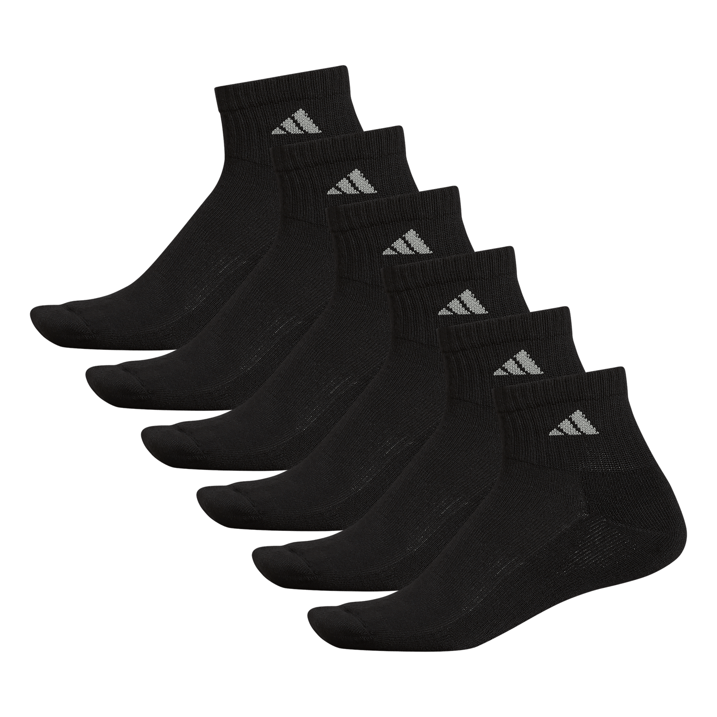 adidas Men's Athletic Cushioned 6-Pack Quarter Sock