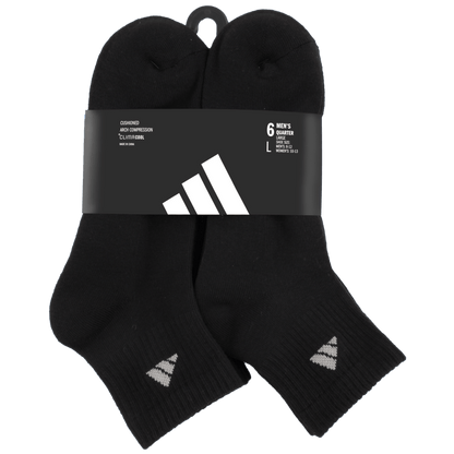 adidas Men's Athletic Cushioned 6-Pack Quarter Sock
