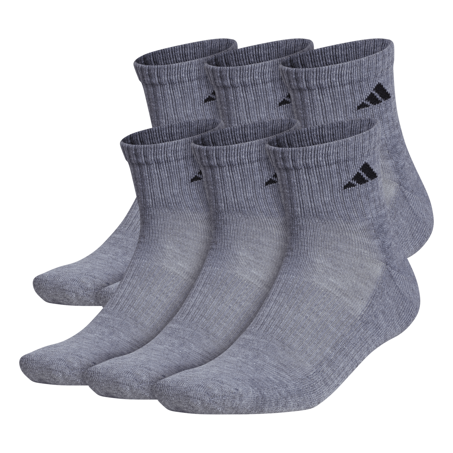 adidas Men's Athletic Cushioned 6-Pack Quarter Sock