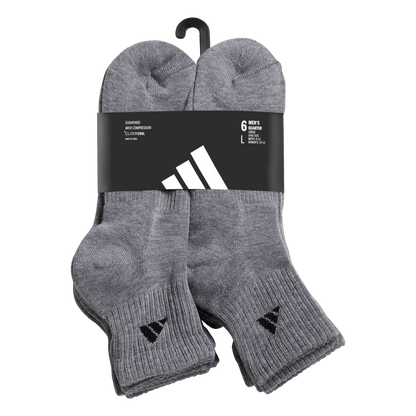 adidas Men's Athletic Cushioned 6-Pack Quarter Sock