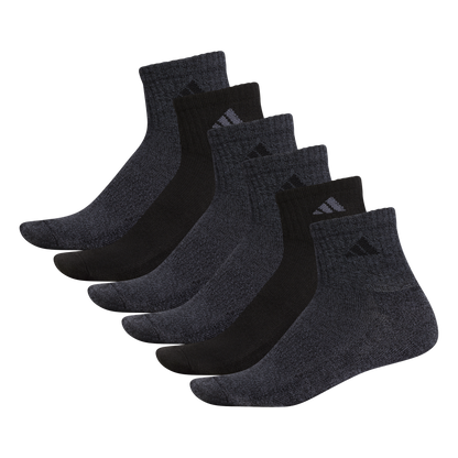 adidas Men's Athletic Cushioned 6-Pack Quarter Sock