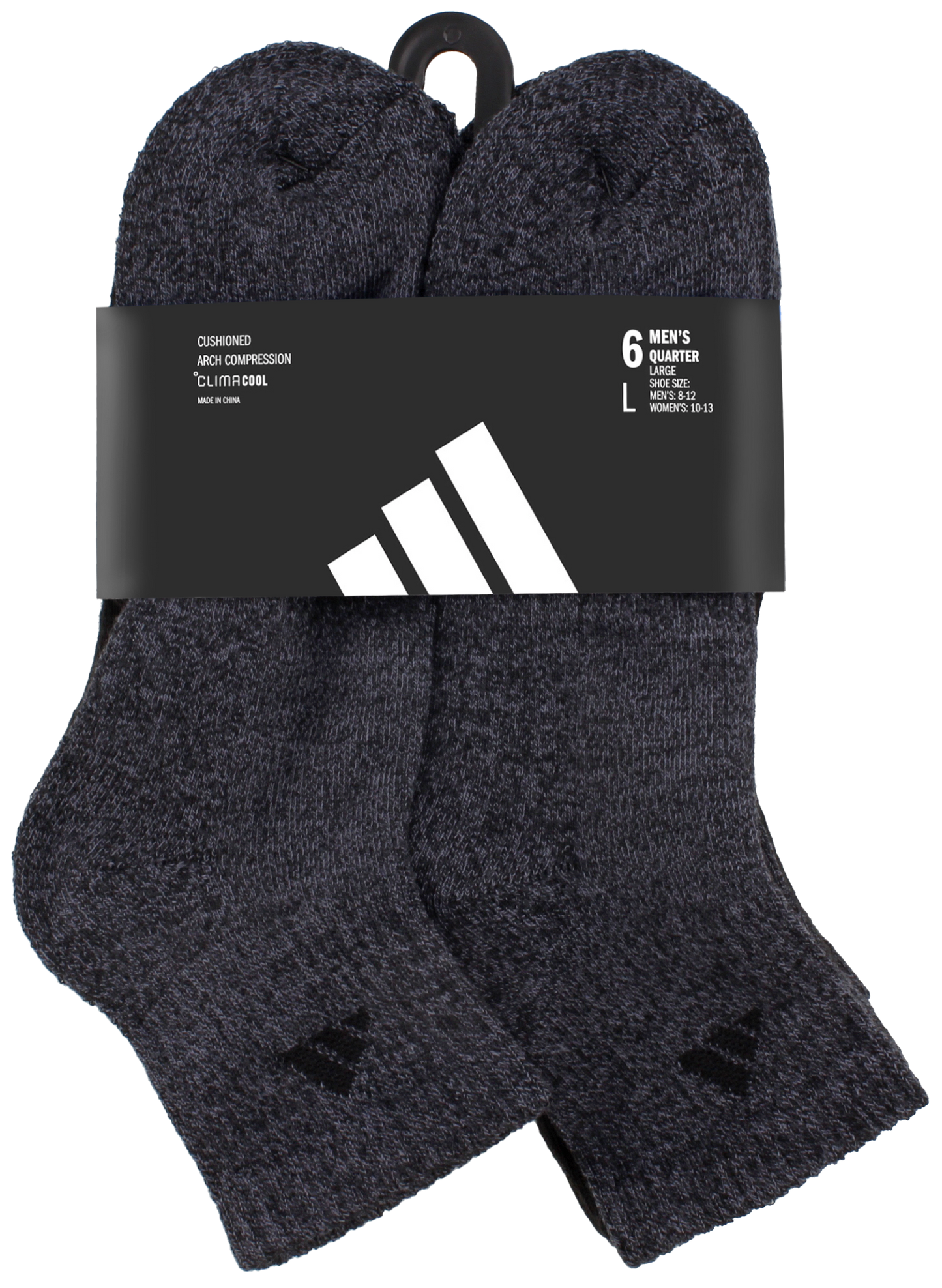 adidas Men's Athletic Cushioned 6-Pack Quarter Sock