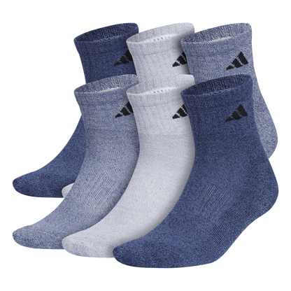 adidas Men's Athletic Cushioned 6-Pack Quarter Sock