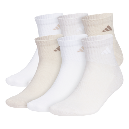 adidas Men's Athletic Cushioned 6-Pack Quarter Sock