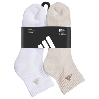 adidas Men's Athletic Cushioned 6-Pack Quarter Sock