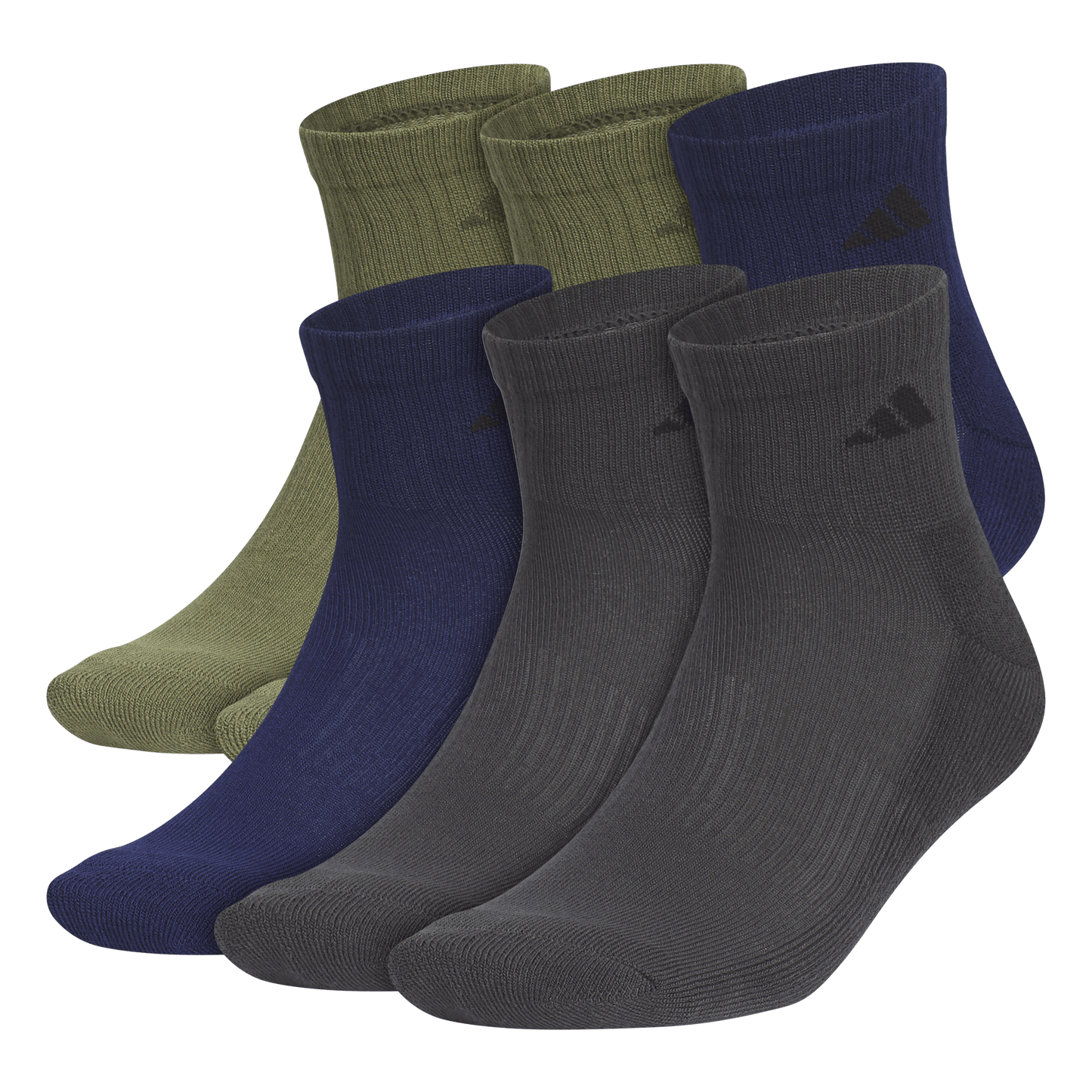 adidas Men's Athletic Cushioned 6-Pack Quarter Sock