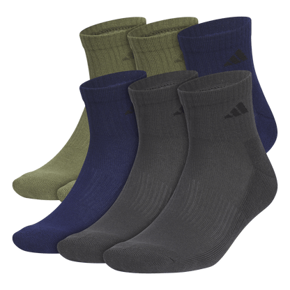 adidas Men's Athletic Cushioned 6-Pack Quarter Sock