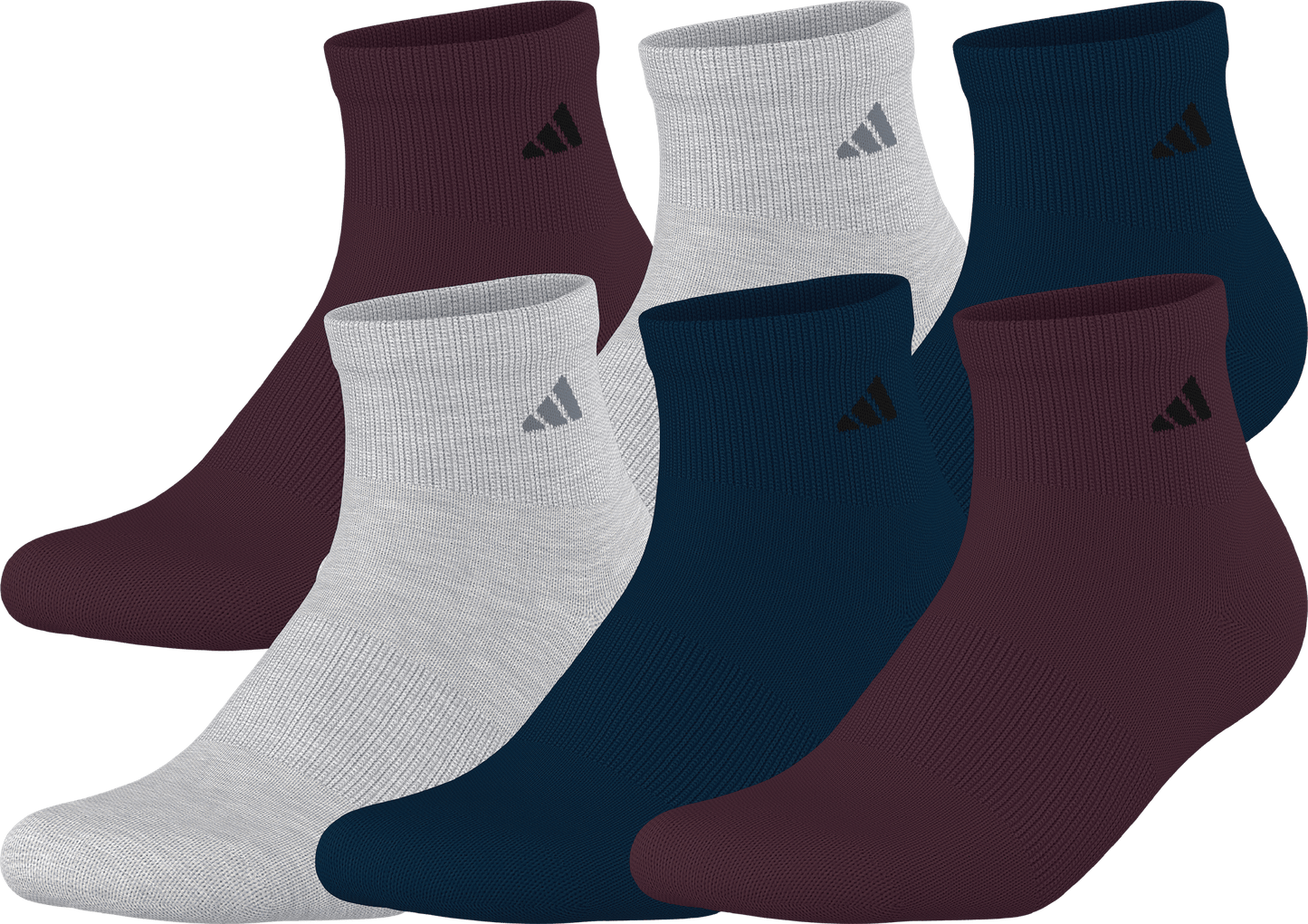 adidas Men's Athletic Cushioned 6-Pack Quarter Sock