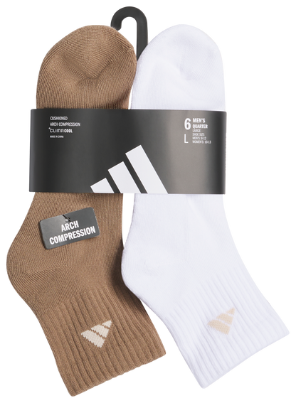 adidas Men's Athletic Cushioned 6-Pack Quarter Sock