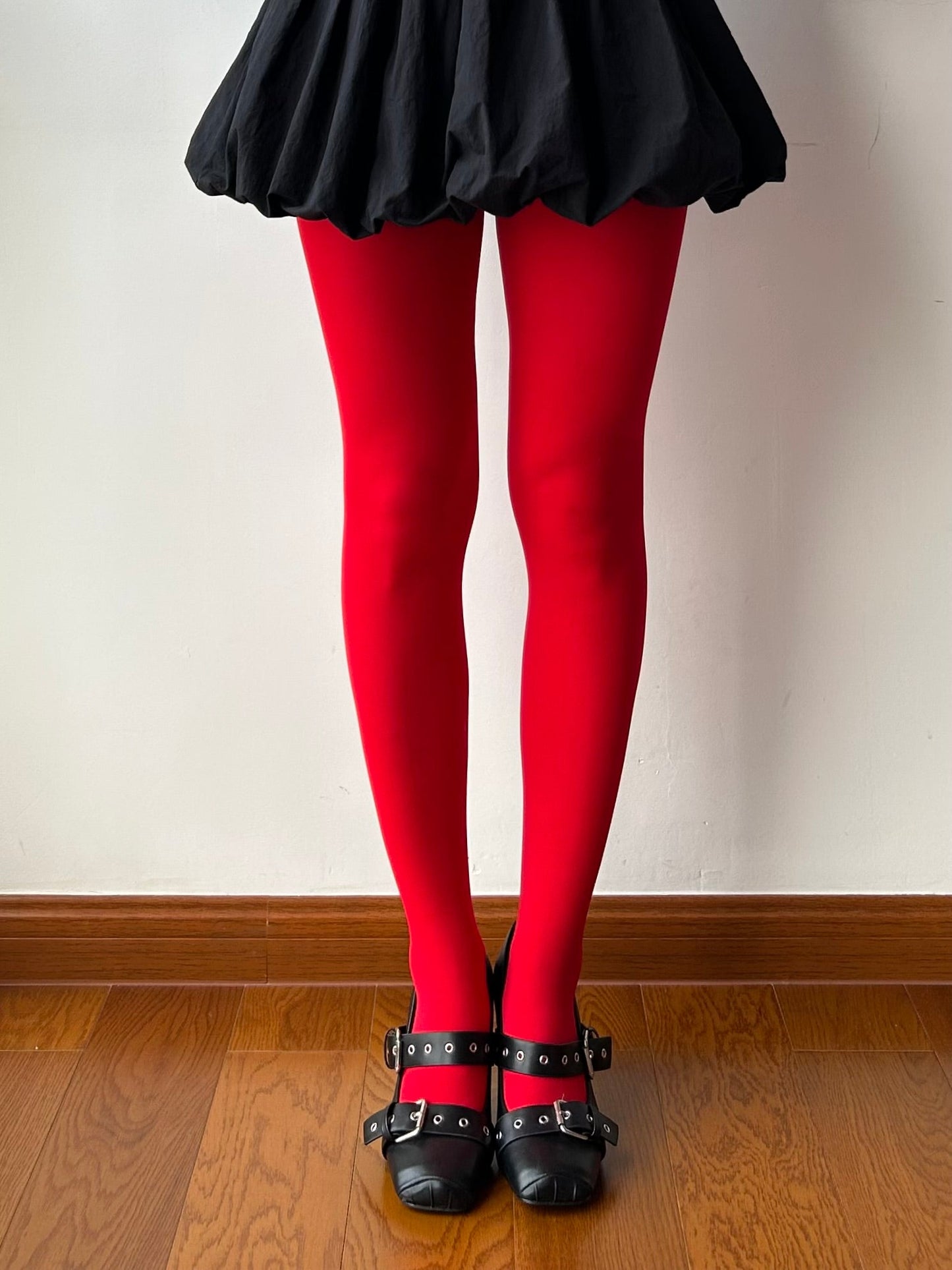 True Red Velvet Tights
