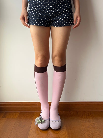 Pink Stripe Compression Knee High Socks