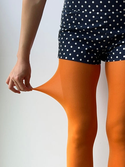 Orange Velvet Tights
