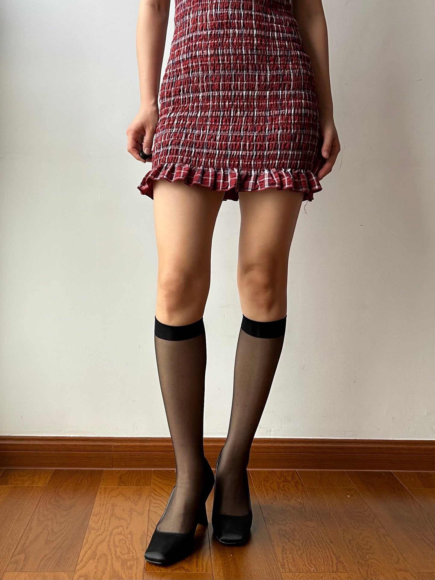 Black Sheer Knee High Socks