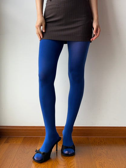 Klein Blue Velvet Tights