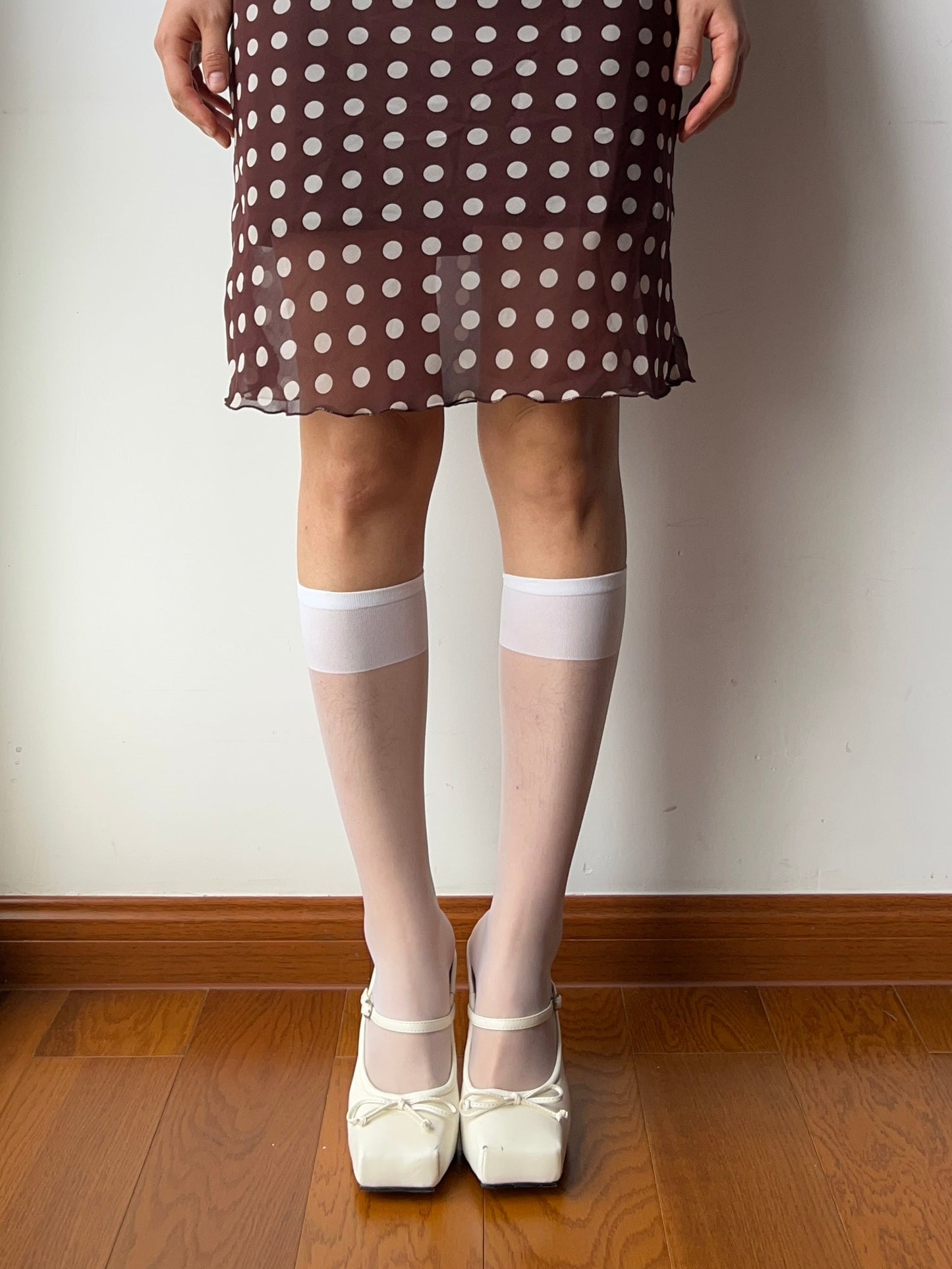White Sheer Knee High Socks