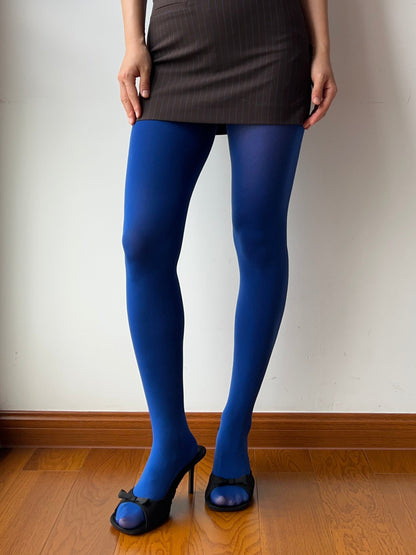 Klein Blue Velvet Tights
