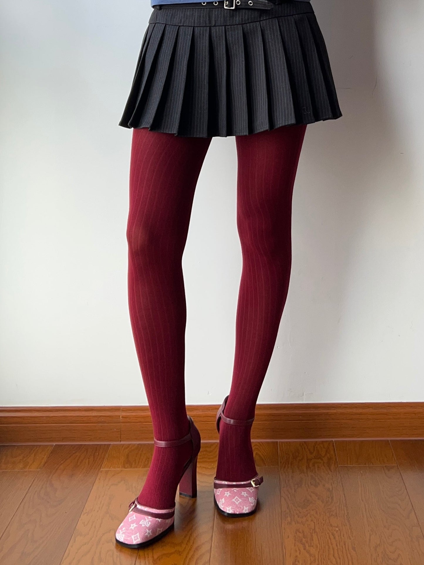 Fiery Red Cotton Tights